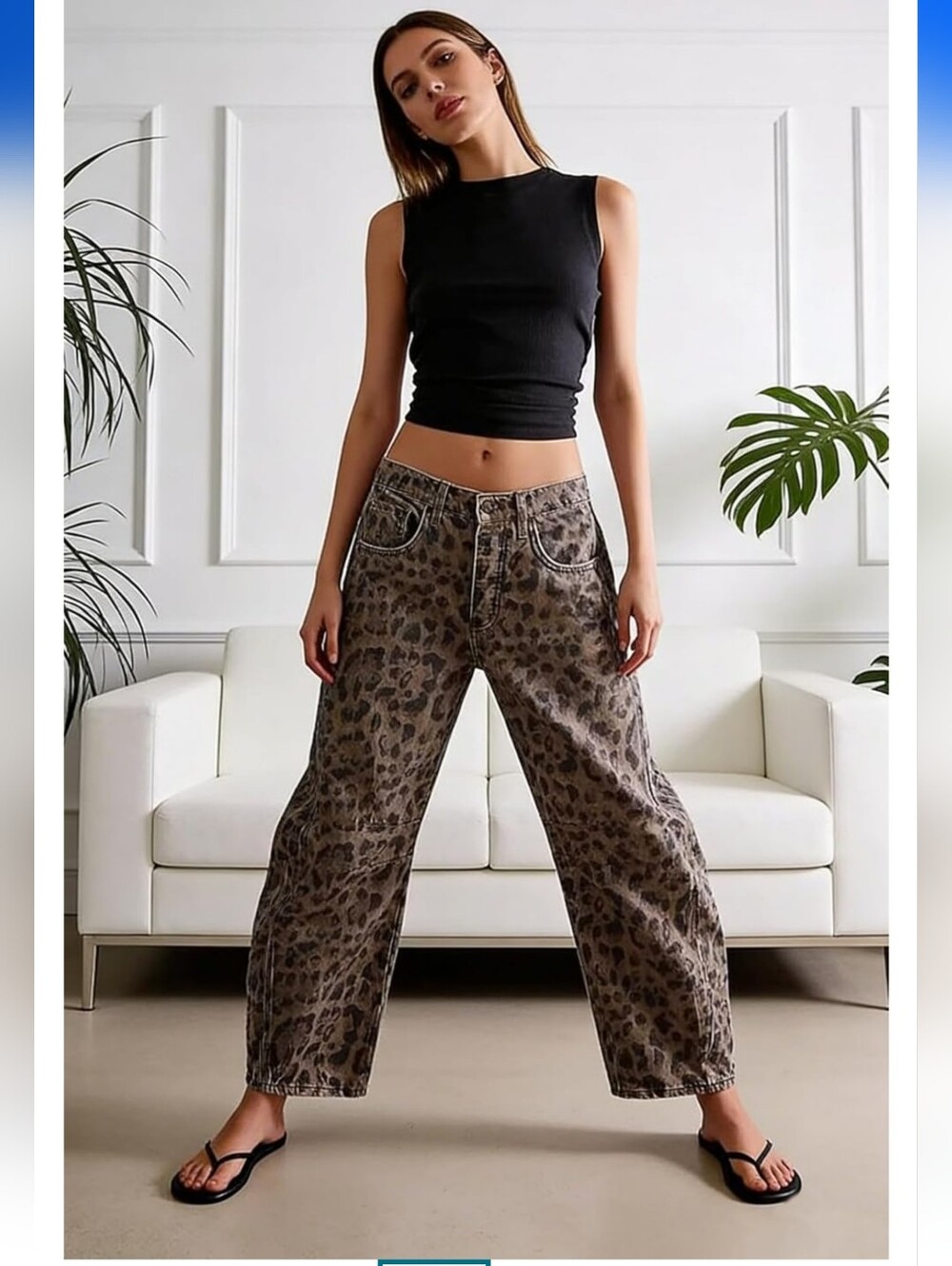 CHARTOU Barrel Jeans Women Wide Leg Cropped Jeans Y2k Mid Rise Baggy